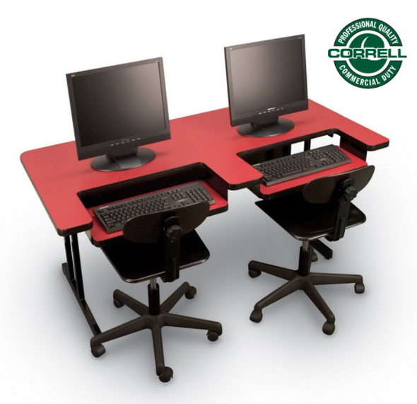 Correll Bi-Level Computer Work Station-High Pressure Laminate-USA Made (CL-BL)