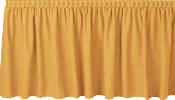 30"H Solid Polyester Shirred Table Skirting (By the Foot) Includes Velcro Clips