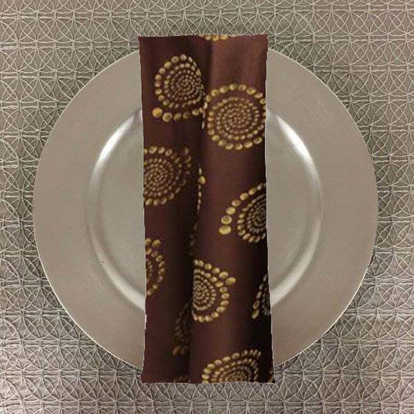 Dozen (12-pack) Kaleidoscope Art Deco Jacquard Table Napkins-Brown Dozen (12-pack) Kaleidoscope Art Deco Jacquard Table Napkins-Brown