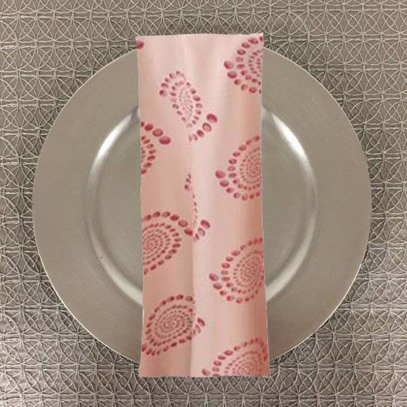 Dozen (12-pack) Kaleidoscope Art Deco Jacquard Table Napkins-Blush Dozen (12-pack) Kaleidoscope Art Deco Jacquard Table Napkins-Blush