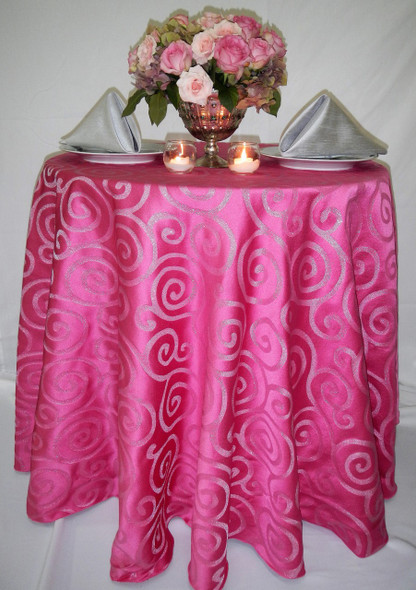 Metallic Scroll Art Deco Jacquard Tablecloth Linen Metallic Scroll Art Deco Jacquard Tablecloth Linen