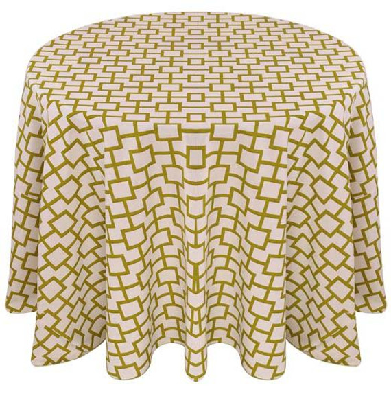 Liberty Square Geometric Print Polyester Tablecloth Linen-Avocado