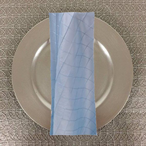 Dozen (12-pack) Pintuck Taffeta Table Napkins-Ice Blue Dozen (12-pack) Pintuck Taffeta Table Napkins-Ice Blue