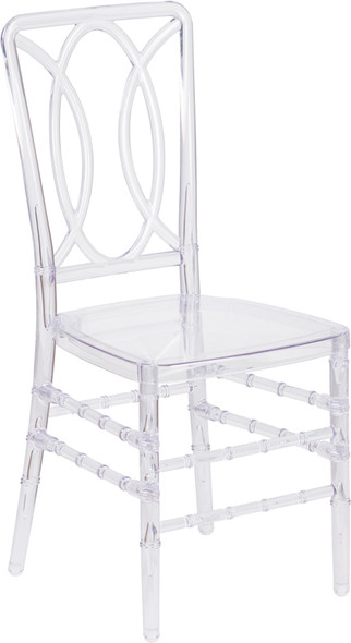Elliptical Elegance Crystal Ice Stacking Chair