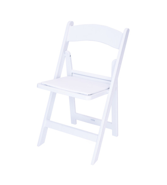 Rhino Series Resin Folding Chair - 1000 lb. Capacity - Wedding Garden Style-White