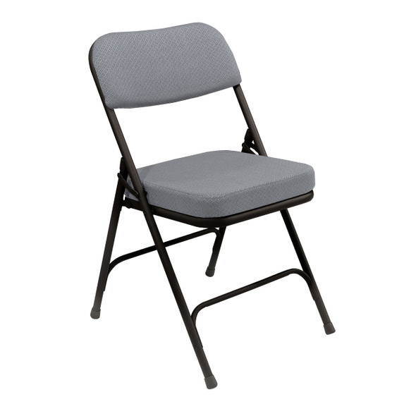 Premium 2" Thick Fabric Padded Folding Chair By National Public Seating, 3200 Series-Gray