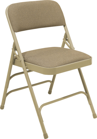 Body Builder HD Fabric Padded Folding Chair By National Public Seating, 2300 Series-Beige