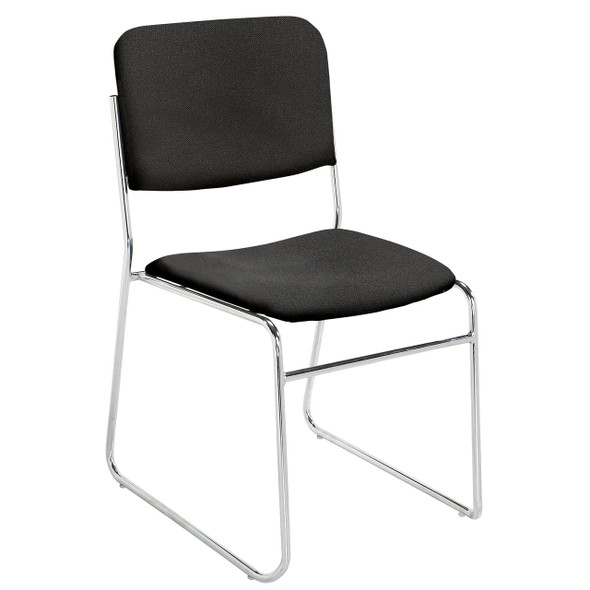 Signature Lightweight Upholstered Padded Stack Chair By National Public Seating, 8600 Series-Black