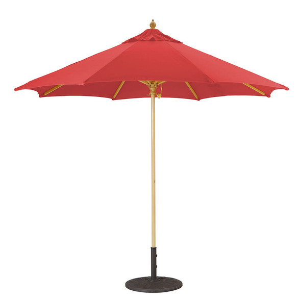 Galtech 9-ft. Wood Umbrella With Manual Lift, Model 136 (GA136)