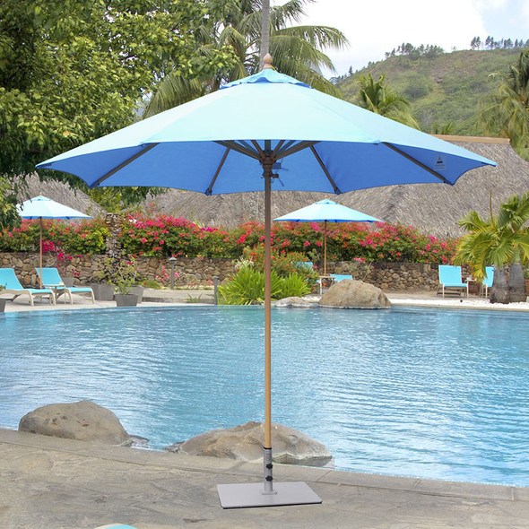 Galtech 9-ft. Wood Umbrella With Manual Lift, Model 136 (GA136)