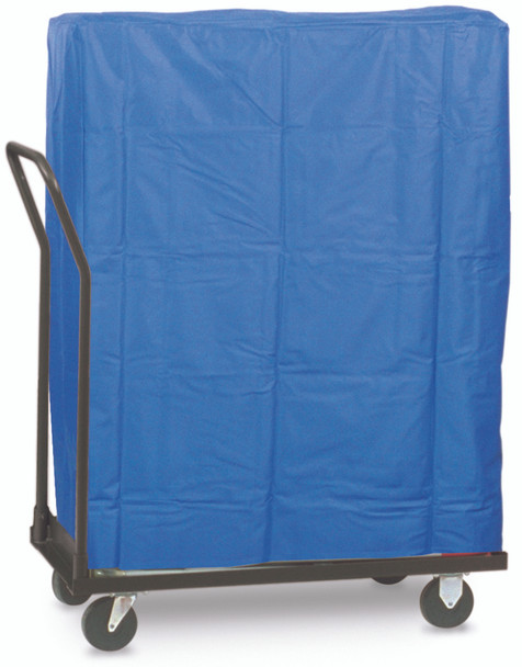 Blue Polyester Vinyl Plastic Folding Chair Cover - 50 Chair Capacity USA Made