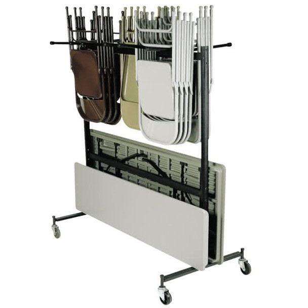 Hanging Folding Chair and Table Storage and Transport Cart - Holds Up To 42 Chairs and 10 Tables