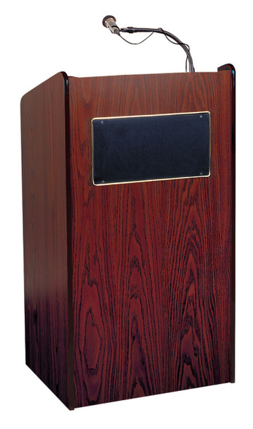 Wired Aristocrat Floor Lectern By Oklahoma Sound (OK-6010) Mahogany