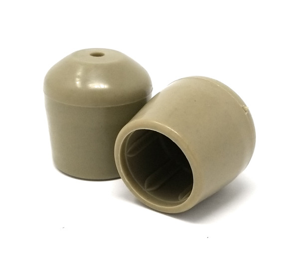 Beige replacement foot cap for rental and samsonite style plastic folding chairs