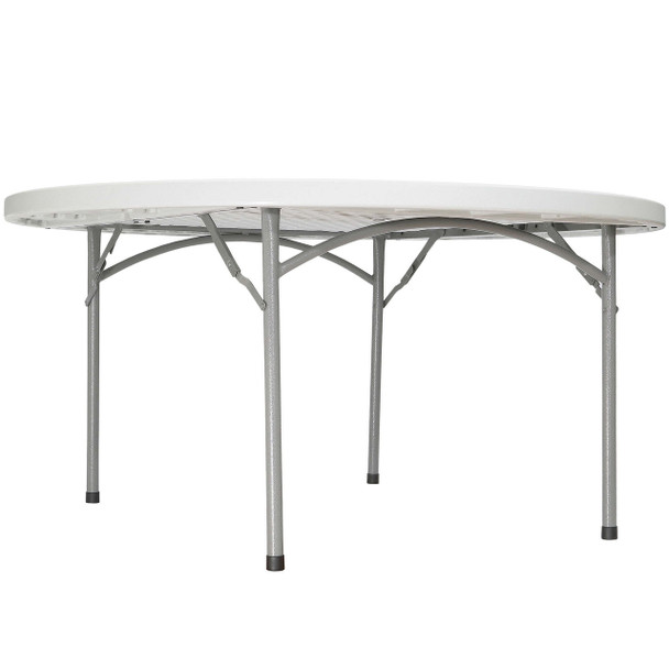 Body Builder 60" (5 ft) Round Plastic Folding Table By National Public Seating, Model BT-60R