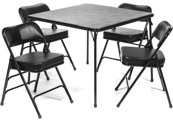 5pc XL Series Folding Card Table and Ultra Thick Padded Chair Set