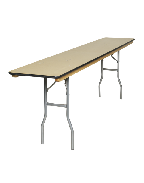 European Birch 18"W x 96"L (8FT) Russian Birch Wood Seminar Folding Table