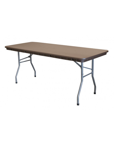 Rhino 30"W x 72"L Brown Rectangular Plastic Folding Banquet Tables