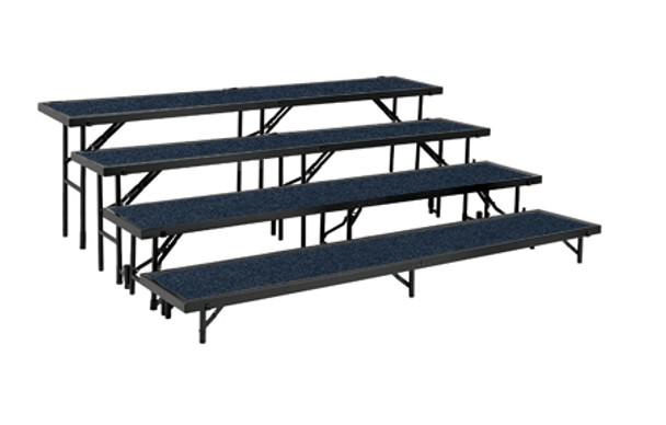 Multi-Level Portable Stage Straight Risers With Carpeted Surface (NP-RSLC)