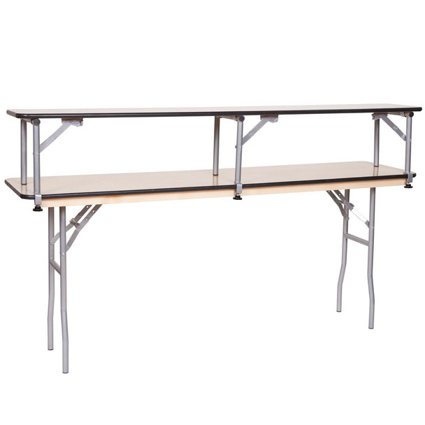 8FT Portable Bar Top Riser Bundle - Includes Table, Riser, Skirting, and Clips