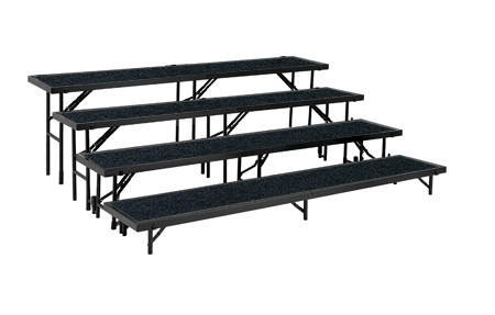 Multi-Level Tapered Portable Stage Riser With Carpeted Surface By
