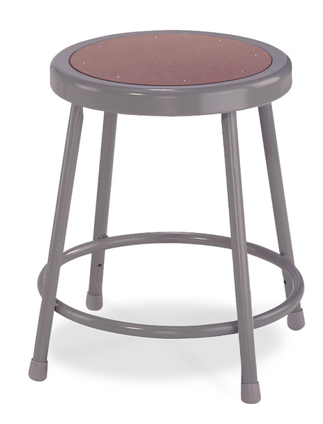18"H Grey Round Science Lab Stool With Hardboard Seat, National Public Seating Model 6218