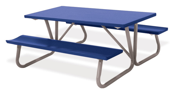Southern PikNik 30" x 96" Deluxe Aluminum Picnic Table (64" Width bench-to-bench) (SA-P3096D)