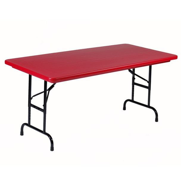 R Series by Correll Heavy Duty Blow Molded Folding Table with Adjustable Height-USA Made