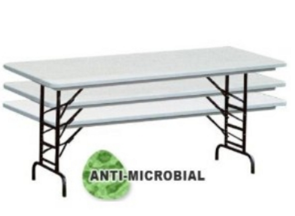 Anti-Microbial 30"W x 72"L (6 ft) Blow Molded Plastic Folding Table by Correll-USA Made