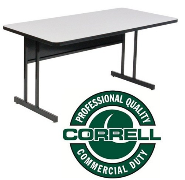 Correll Desk Height Work Station-High Pressure Laminate-USA Made (CL-WS)