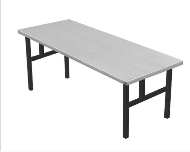 Alulite Banquet Aluminum Folding Table-Matte Silver-H-Style Alulite Banquet Aluminum Folding Table-Matte Silver-H-Style