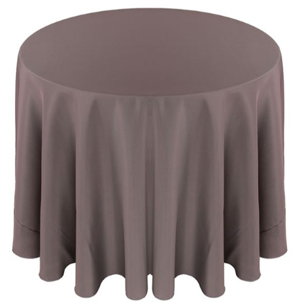 Solid Polyester Tablecloth Linen-Charcoal