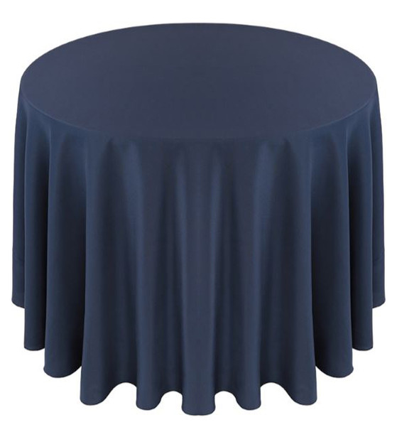 Solid Polyester Tablecloth Linen-Navy