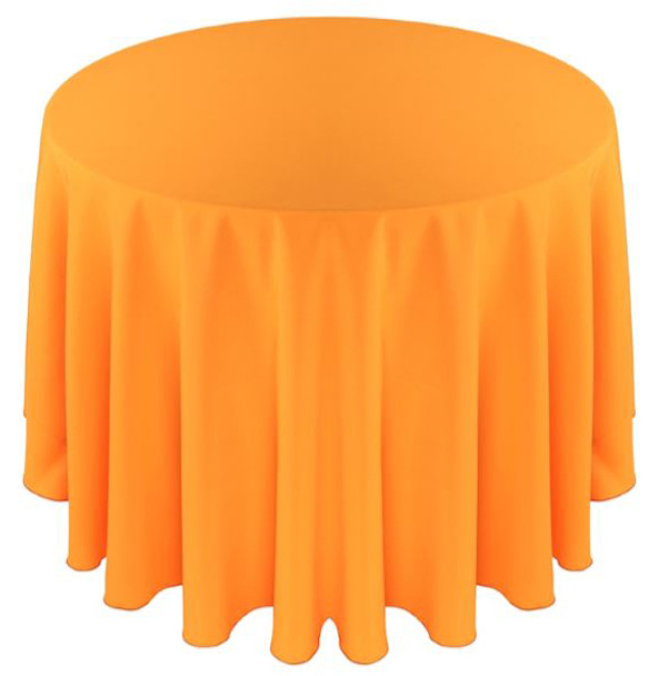Solid Polyester Tablecloth Linen-Neon Tangerine