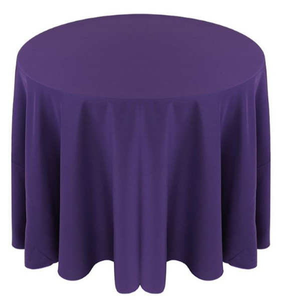Solid Polyester Tablecloth Linen-Purple