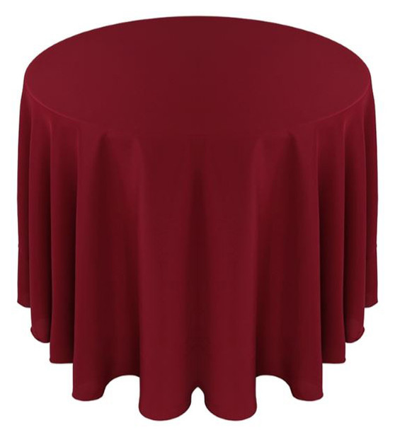 Solid Polyester Tablecloth Linen-Ruby