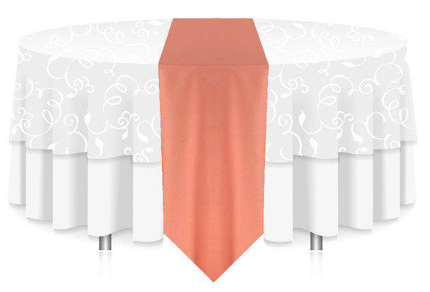 Solid Polyester Table Runner Linen-Coral