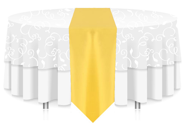 Solid Polyester Table Runner Linen-Lemon