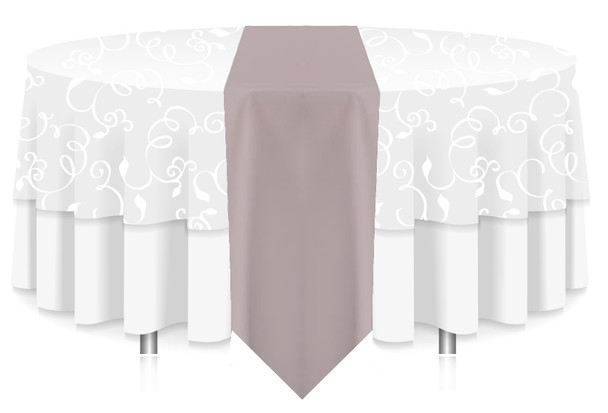 Solid Polyester Table Runner Linen-Silver