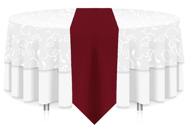 Solid Polyester Table Runner Linen-Ruby