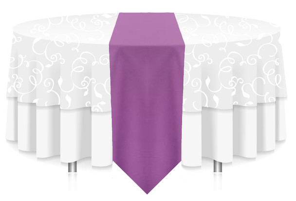 Solid Polyester Table Runner Linen-Violet