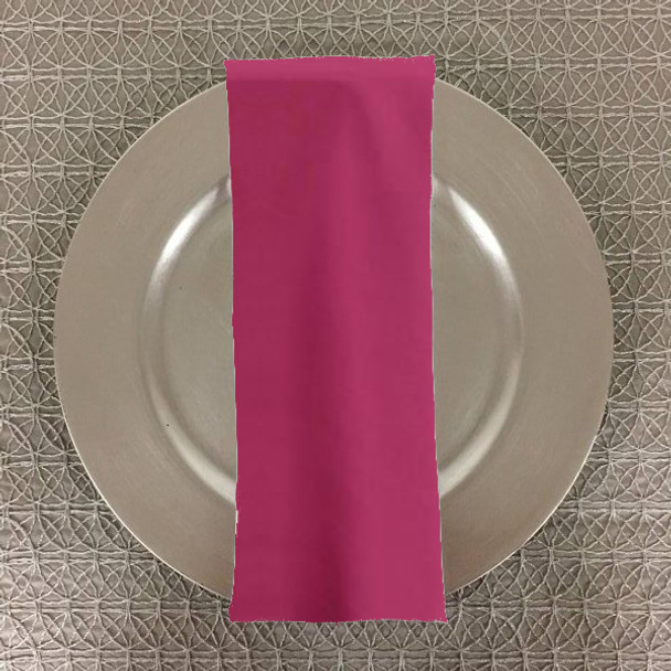 Dozen (12-pack) Solid Polyester Table Napkins-Raspberry