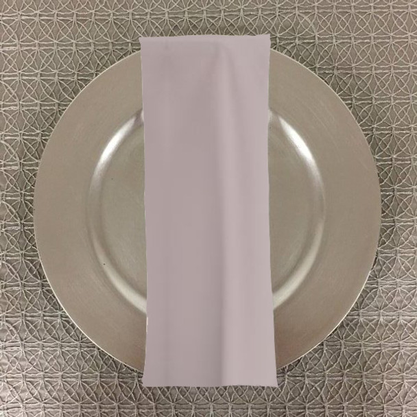 Dozen (12-pack) Solid Polyester Table Napkins-Silver