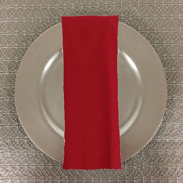 Dozen (12-pack) Solid Polyester Table Napkins-Red