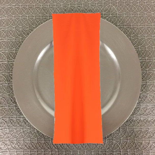 Dozen (12-pack) Solid Polyester Table Napkins-Neon Orange