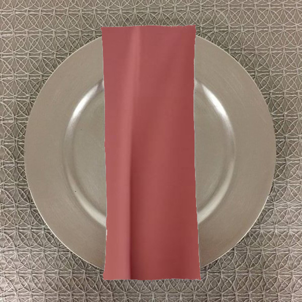 Dozen (12-pack) Solid Polyester Table Napkins-Mauve