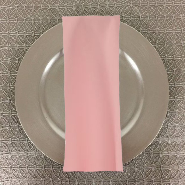 Dozen (12-pack) Solid Polyester Table Napkins-Light Pink