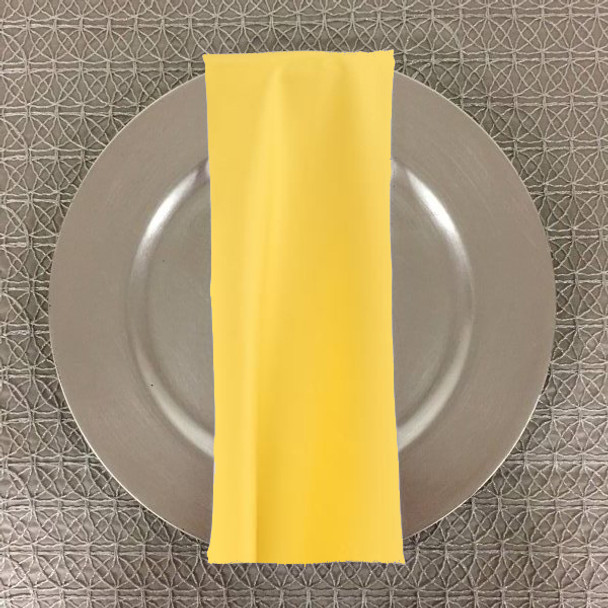 Dozen (12-pack) Solid Polyester Table Napkins-Lemon