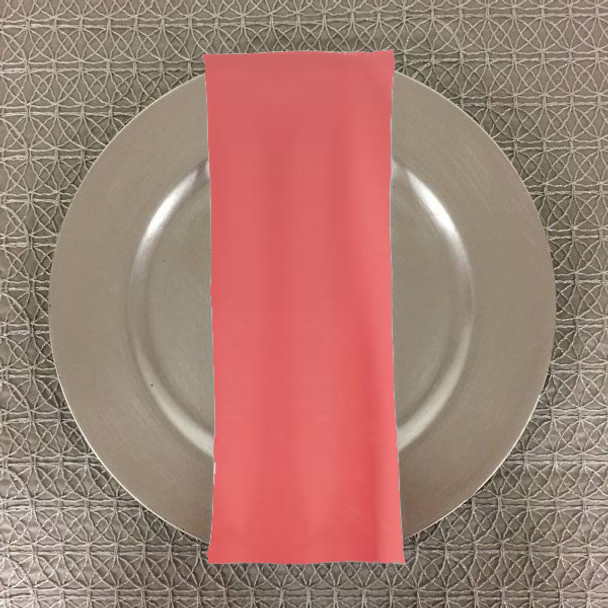 Dozen (12-pack) Solid Polyester Table Napkins-Watermelon
