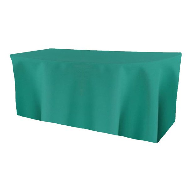 Solid Polyester Fitted Table Box Linen-Jade